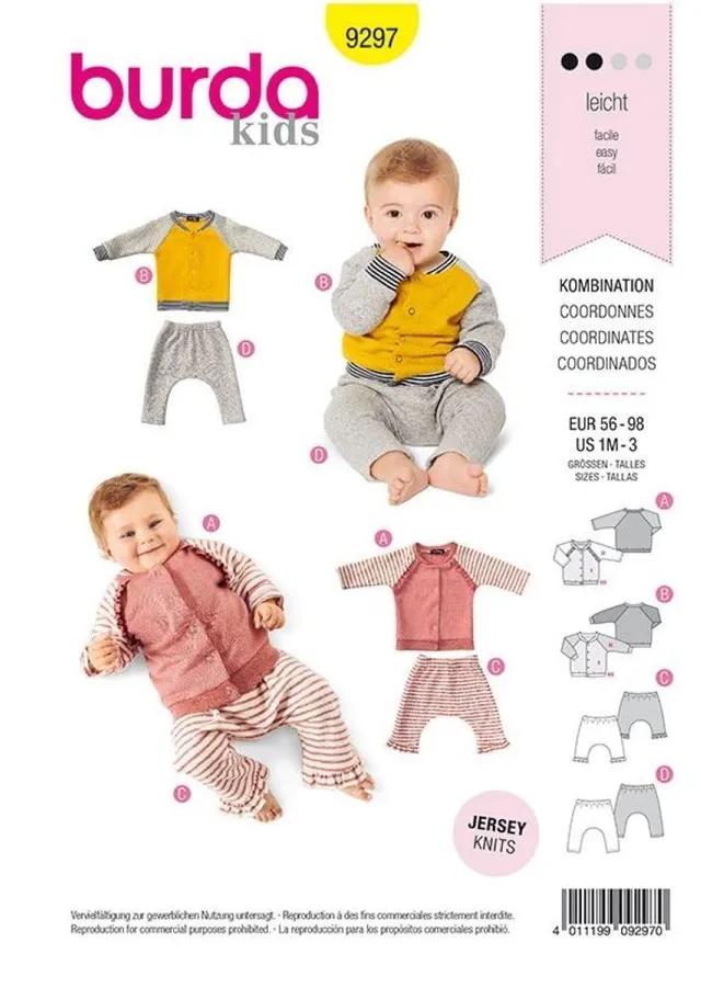 burda-style-b9297-schnittmuster-baby-sweatjacke-hose-gr-56-98 image 1