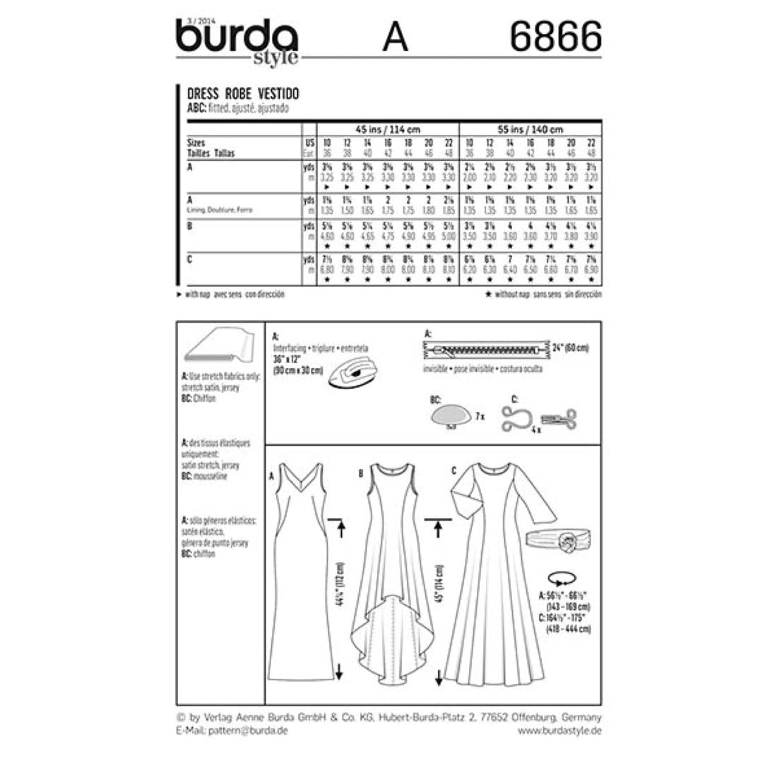 burda-style-schnittmuster-6866-damen-abendkleid-gr-36-48 image 3