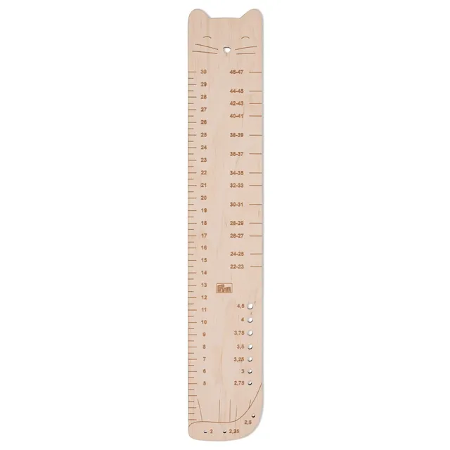 prym-610743-sockenlineal-birkenholz-natur-60-x-350-mm-katzenform image 1