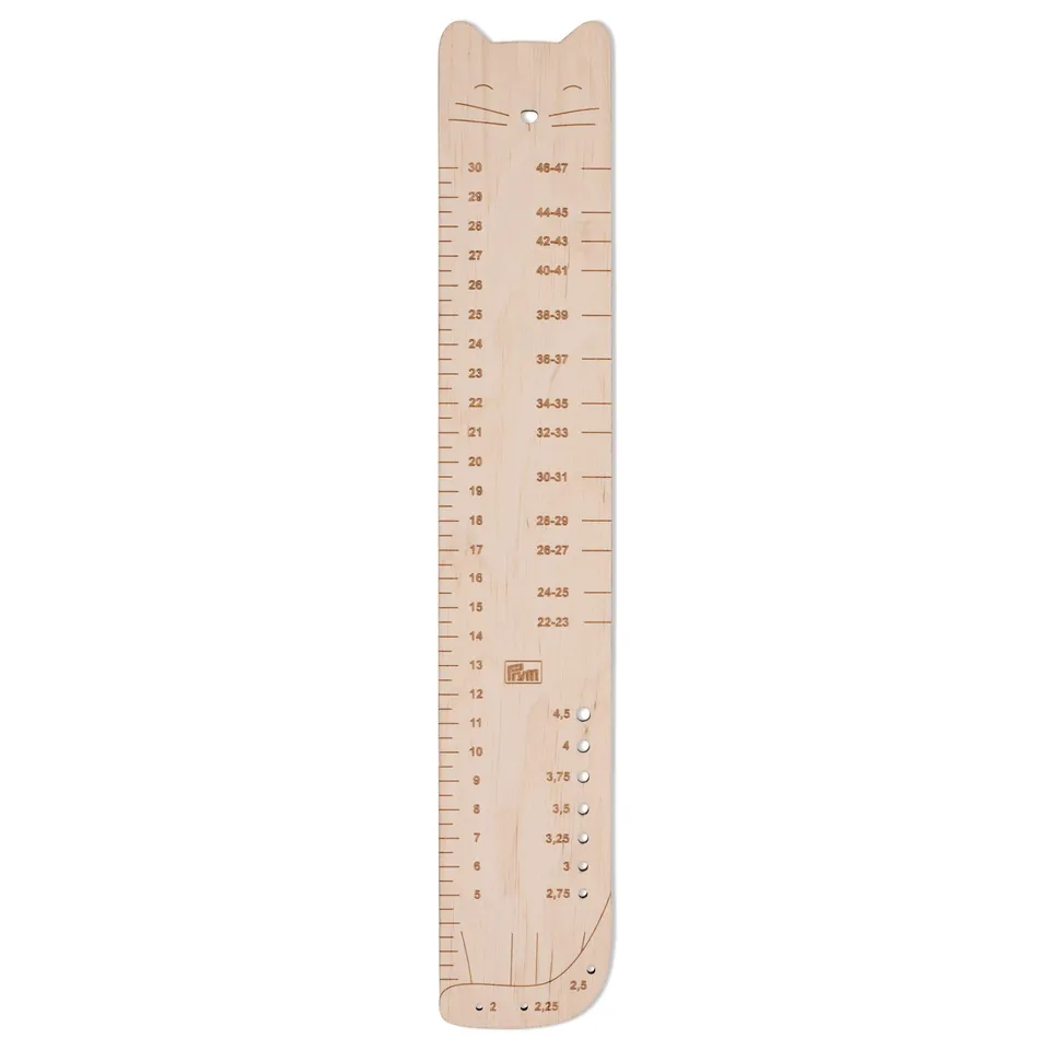 prym-610743-sockenlineal-birkenholz-natur-60-x-350-mm-katzenform image 1