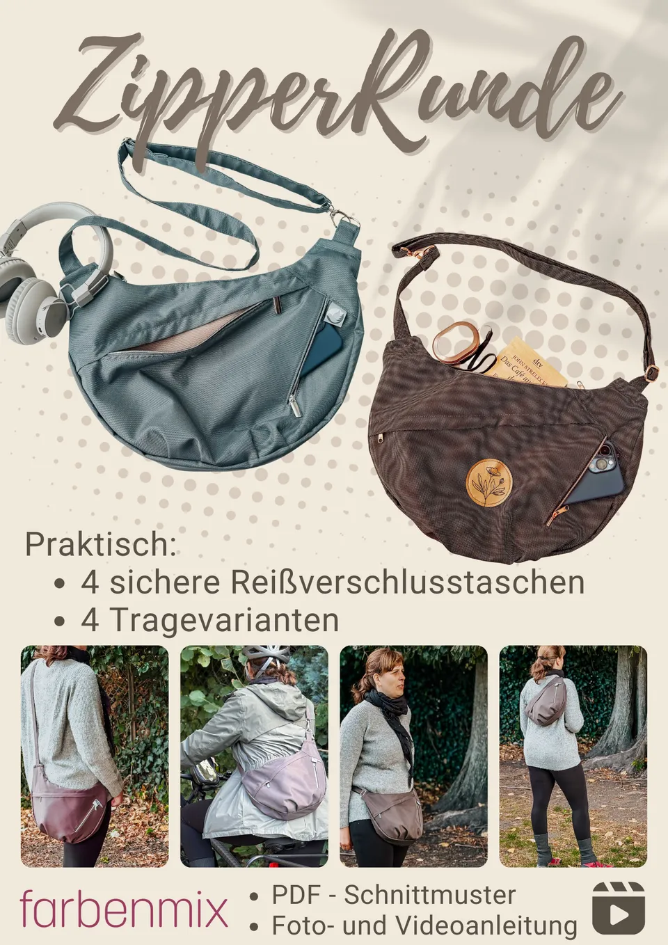 farbenmix-zipperrunde-umh-ngetasche-mit-rei-verschluss-schnittmuster-ebook image 1