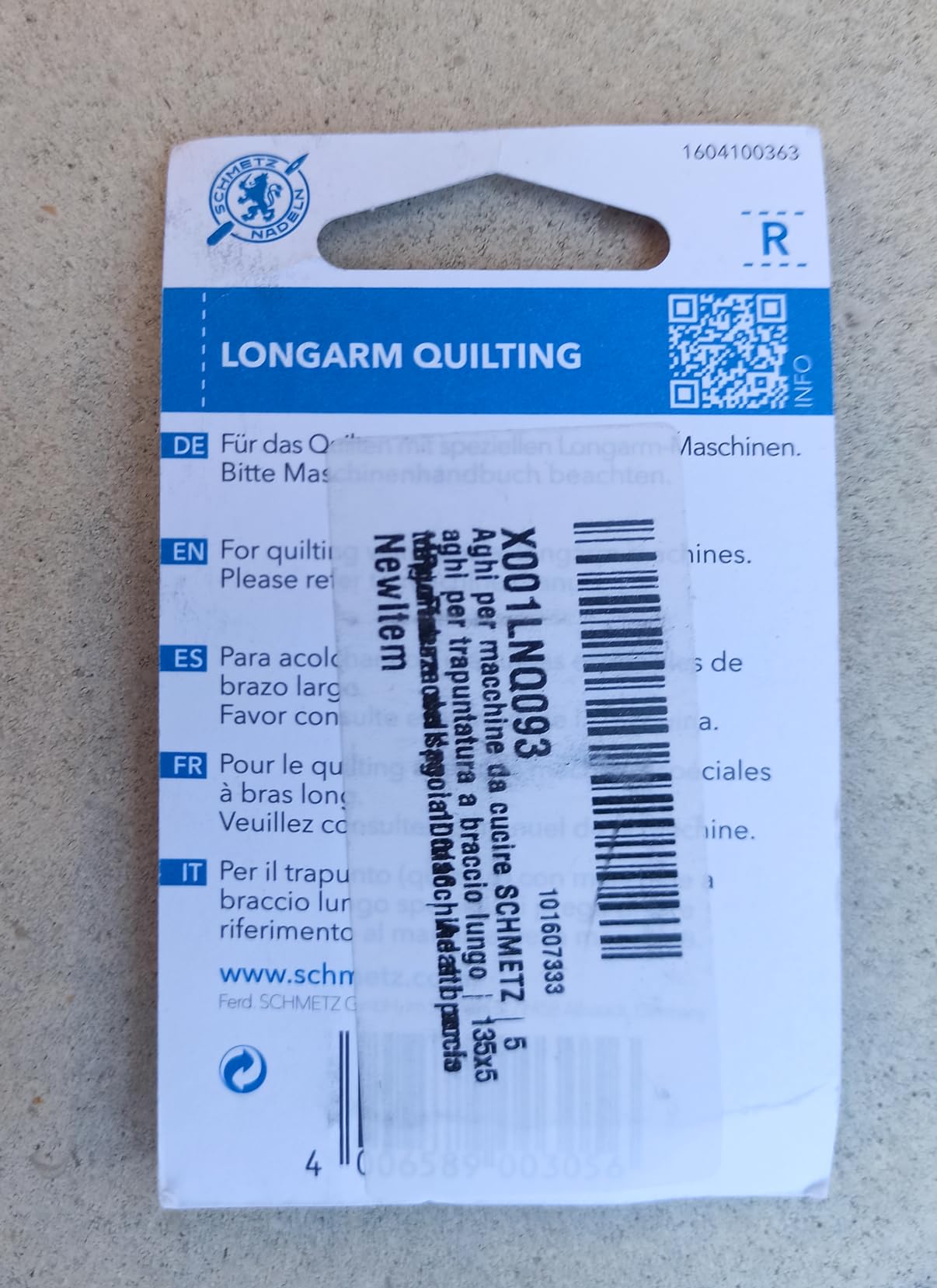 Top Nadeln für meine Longarm