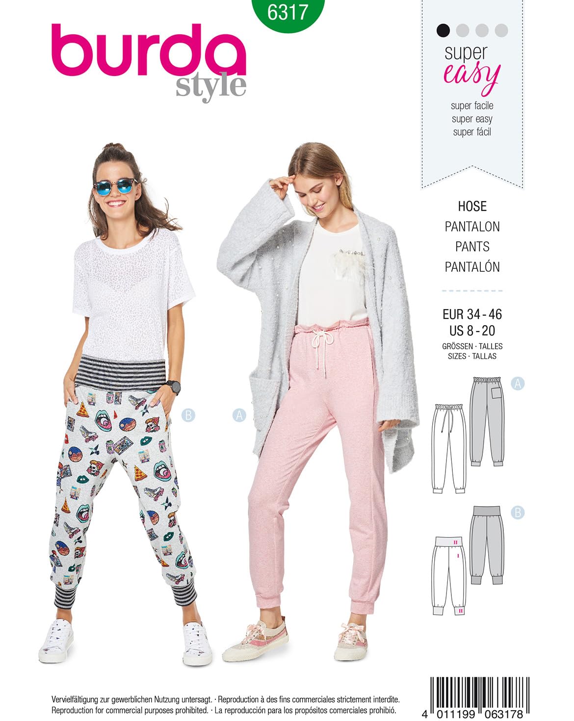 burda-style-6317-damen-jogginghose-jog-pants-schnittmuster-gr-34-46-papier image 1