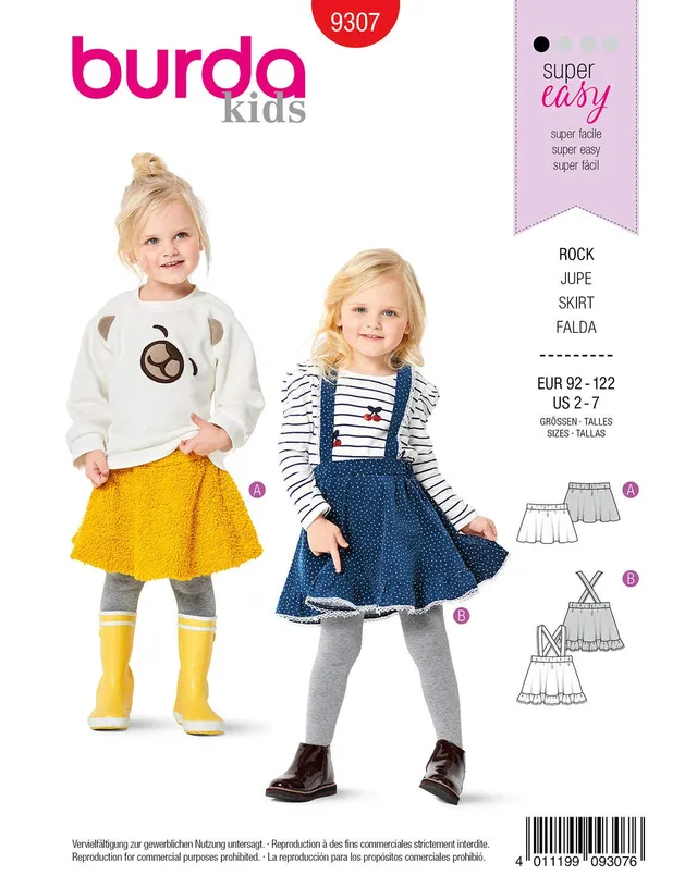 burda-style-9307-tr-gerrock-m-dchen-92-122-anf-nger image 1