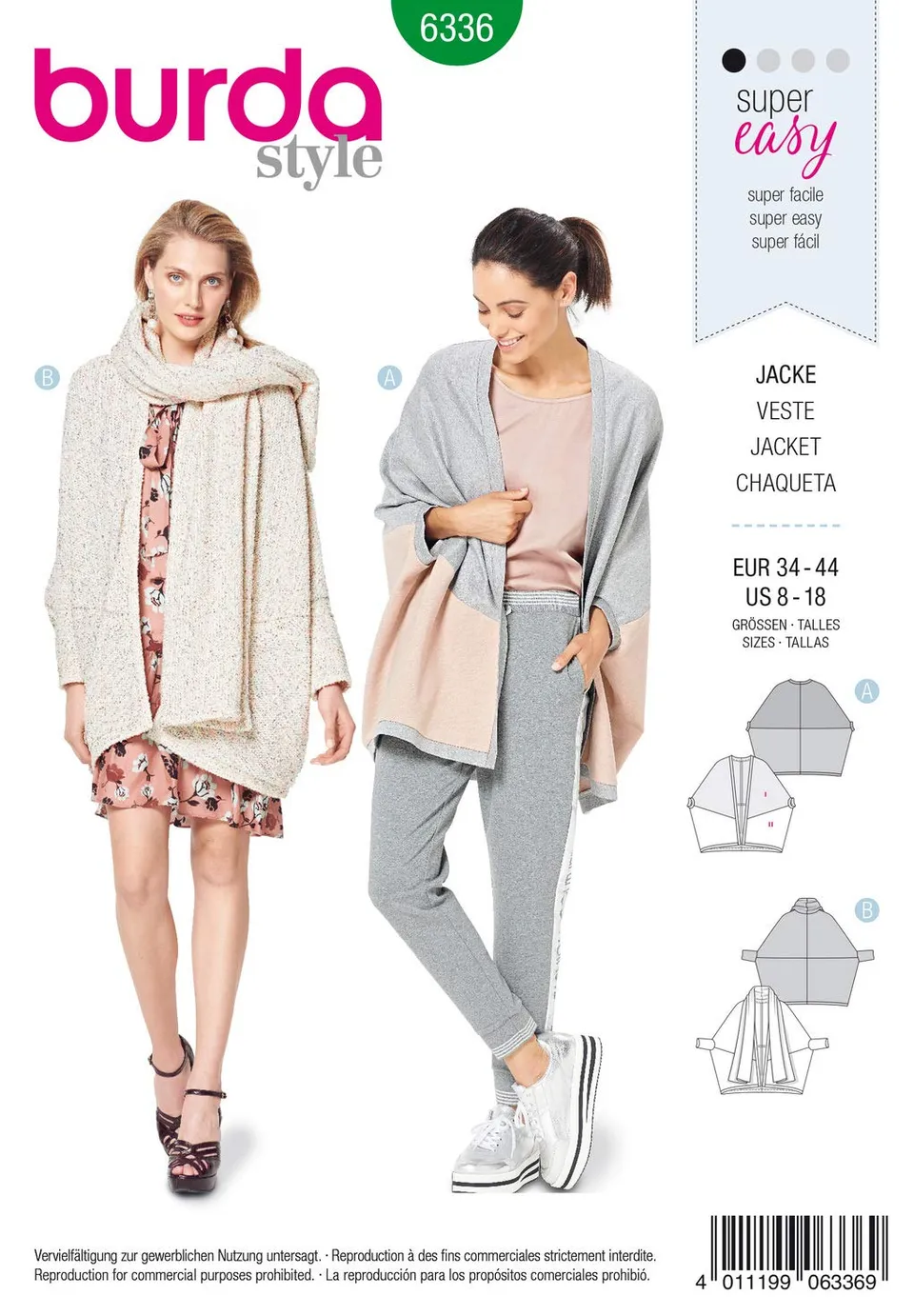 burda-style-schnittmuster-6336-long-cardigan-damen-gr-34-44 image 1