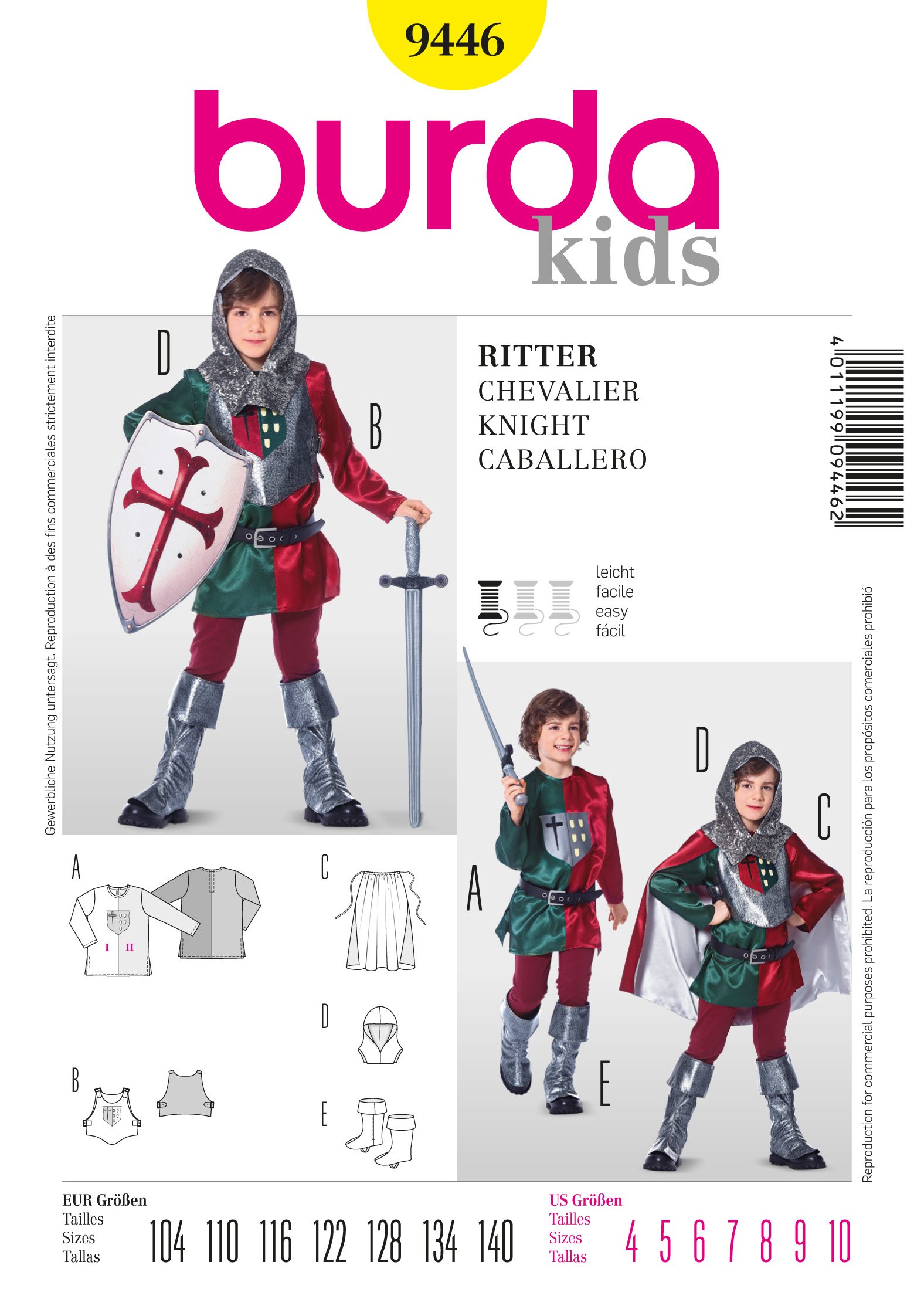 burda-style-kids-9446-ritter-kost-m-kinder-104-140-schnittmuster image 2