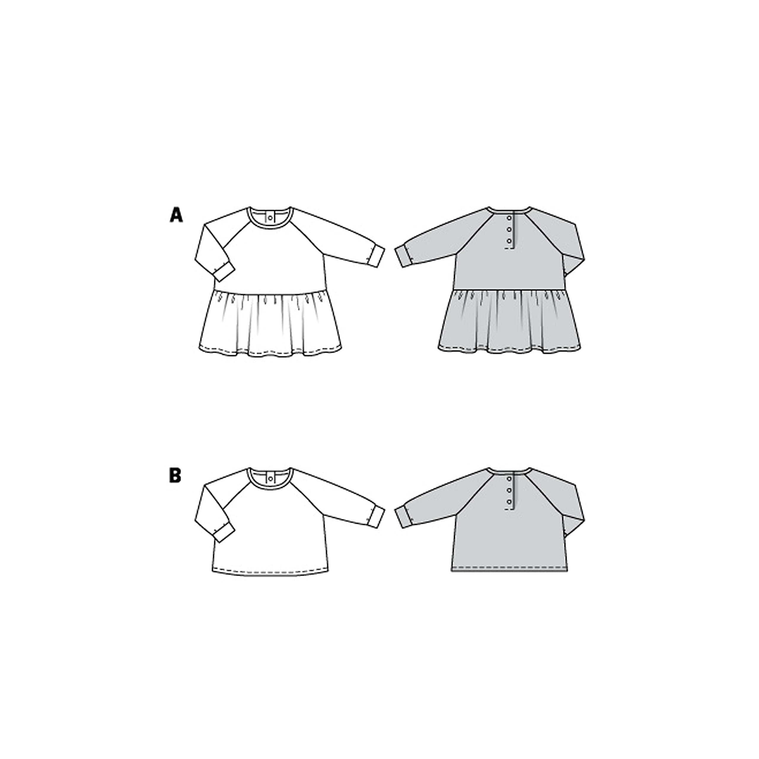 burda-b9277-schnittmuster-shirt-und-kleid-baby-gr-56-98-raglan image 5
