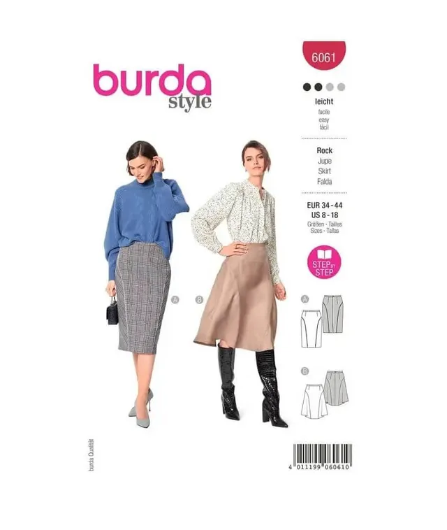 burda-style-schnittmuster-rockvariationen-6061-damen-rock-gr-34-44-n-hlevel-leic image 1