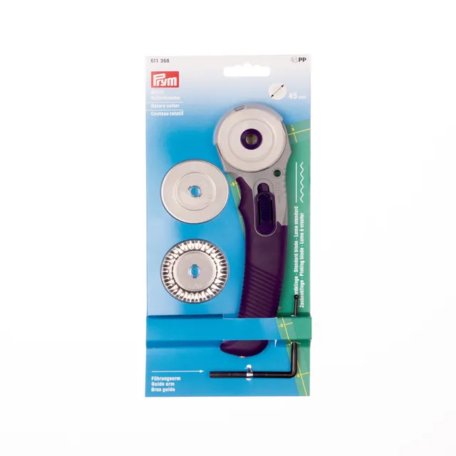 prym-611368-rollschneider-multi-45-mm-violett-mit-3-klingen-und-abstandshalter image 1