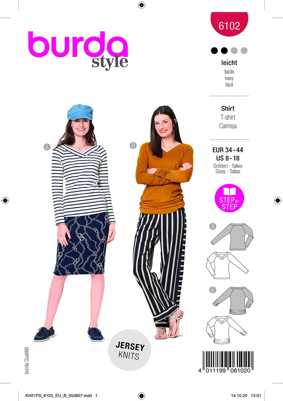 burda-style-6102-schnittmuster-shirt-damen-gr-34-44 image 1