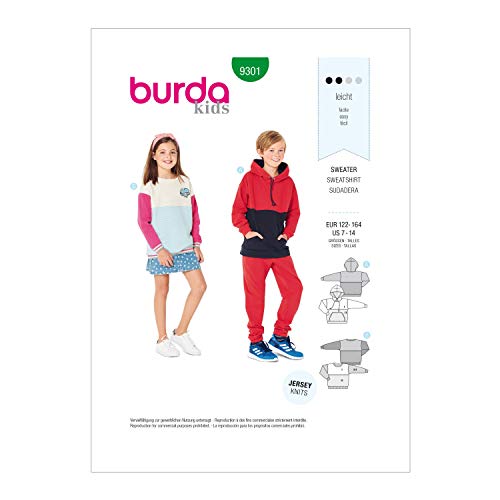 burda-style-9301-schnittmuster-zweifarbige-hoodies-kinder-hoodie-mit-kapuze image 8