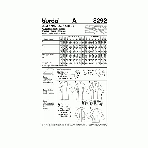 burda-style-8292-schnittmuster-damen-mantel-gr-36-46-papierschnitt image 5