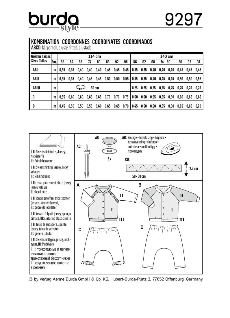 burda-style-b9297-schnittmuster-baby-sweatjacke-hose-gr-56-98 image 2