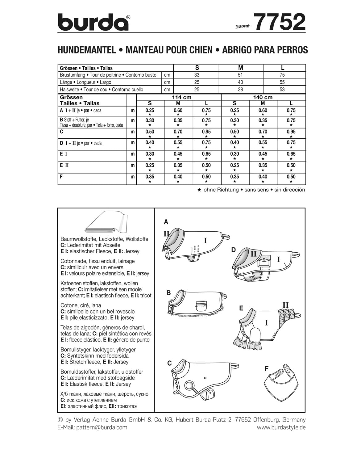 burda-style-7752-schnittmuster-hundemantel-5-varianten-gr-s-l image 2