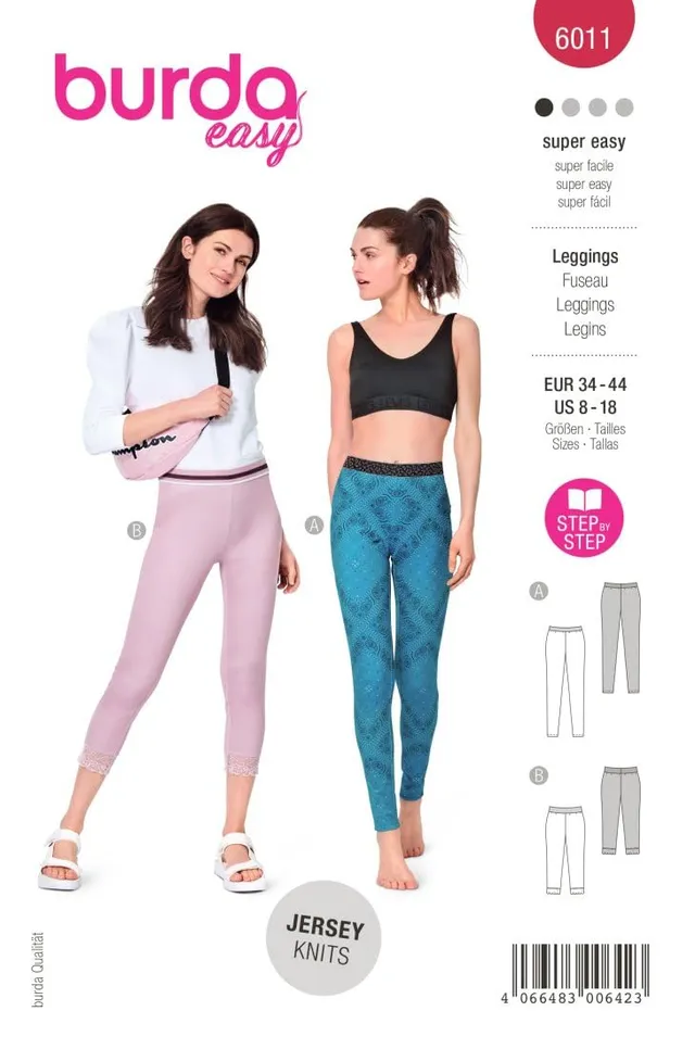 burda-style-6011-papierschnittmuster-damen-leggings-gr-34-44 image 1