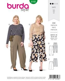 burda-style-6193-damen-hose-cargohose-culotte-papierschnittmuster-gr-44-54 image 1