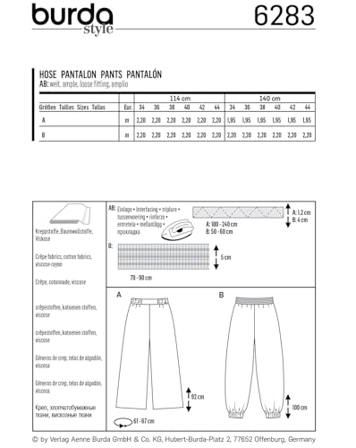 burda-style-hose-6283-damen-freizeithose-gr-34-44-papierschnittmuster image 5