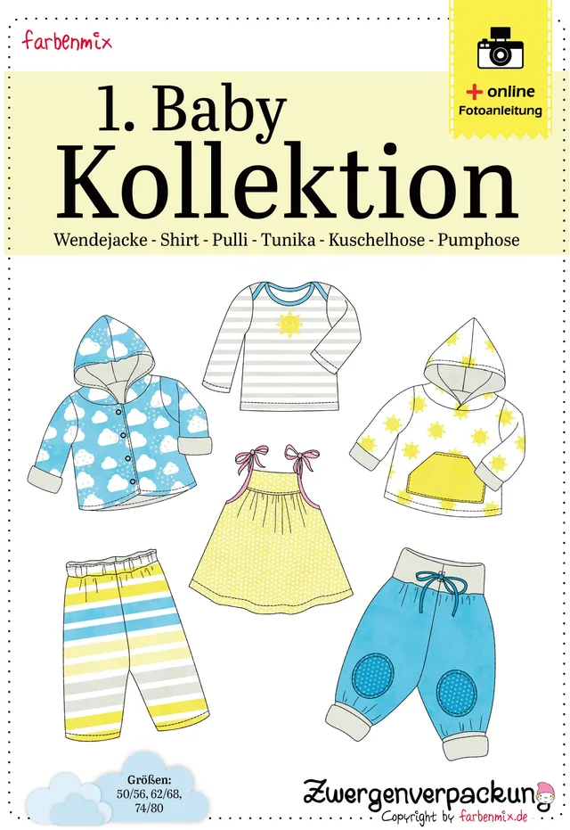 farbenmix-zwergenverpackung-vol-1-baby-schnittmuster-set-gr-50-56-74-80 image 1