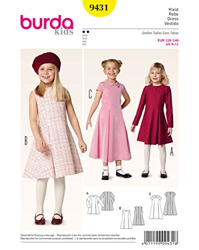 burda-kids-schnittmuster-9431-m-dchenkleid-mit-kellerfalten-gr-116-146 image 4