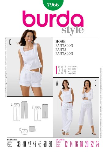 burda-style-7966-schnittmuster-hose-shorts-damen-gr-38-50 image 2