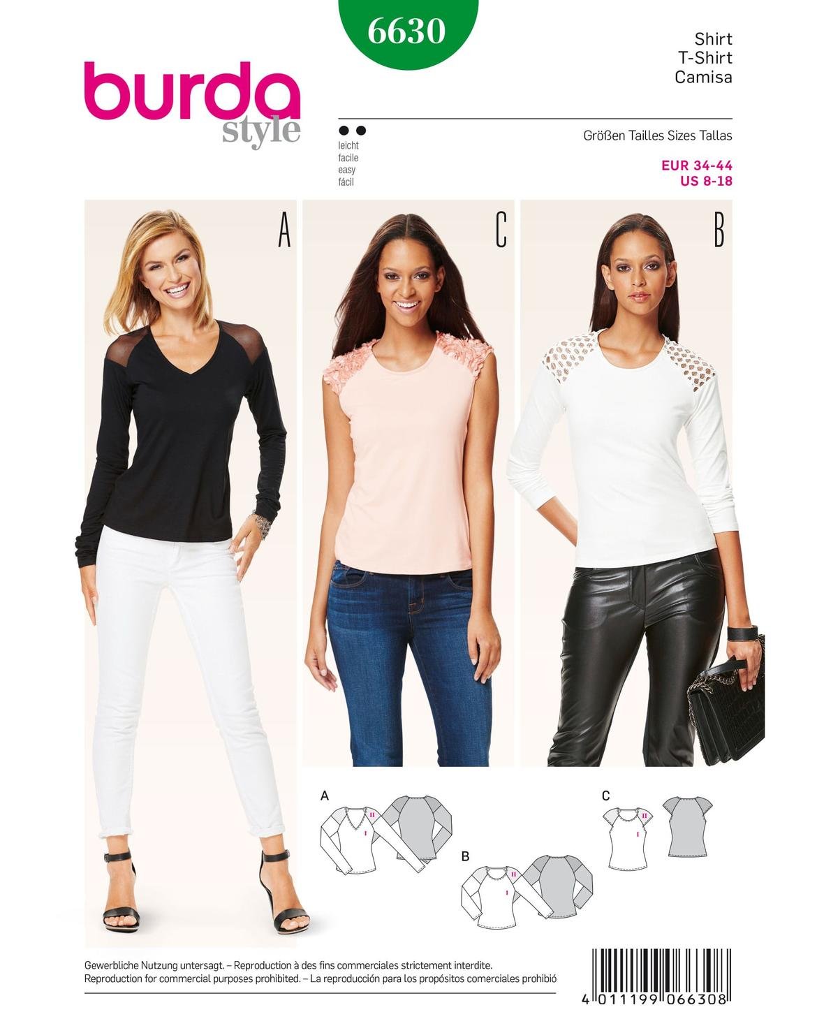 burda-style-b6630-schnittmuster-t-shirt-damen image 1