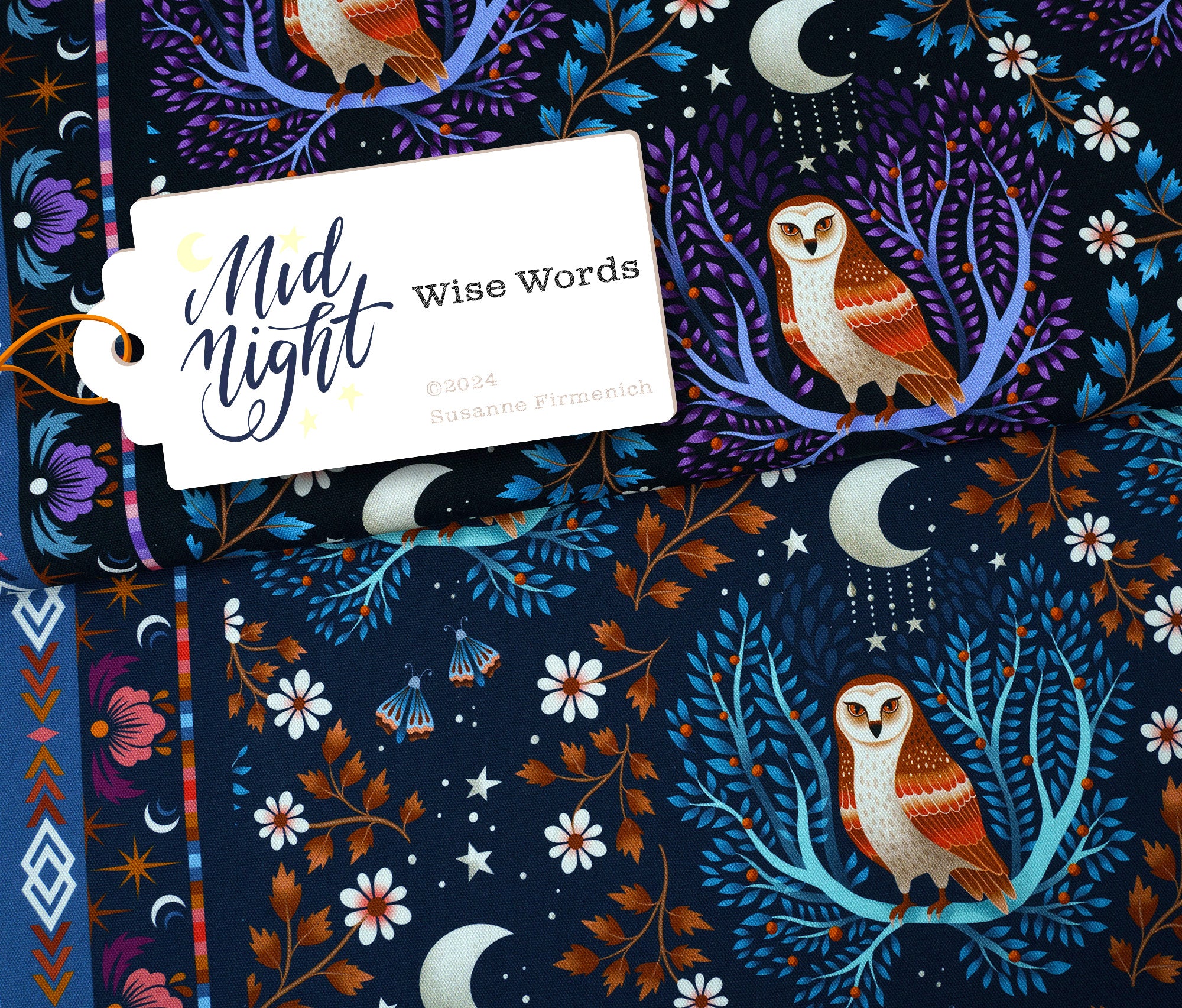 albstoffe-midnight-wise-words-bio-canvas-meterware image 1