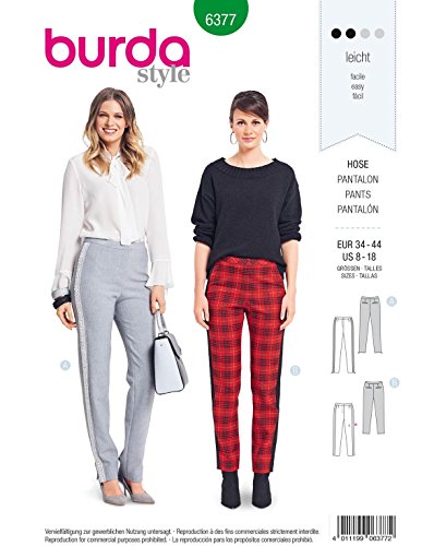 burda-style-schnittmuster-6377-damen-stoffhose-mit-galonstreifen-gr-34-44 image 3