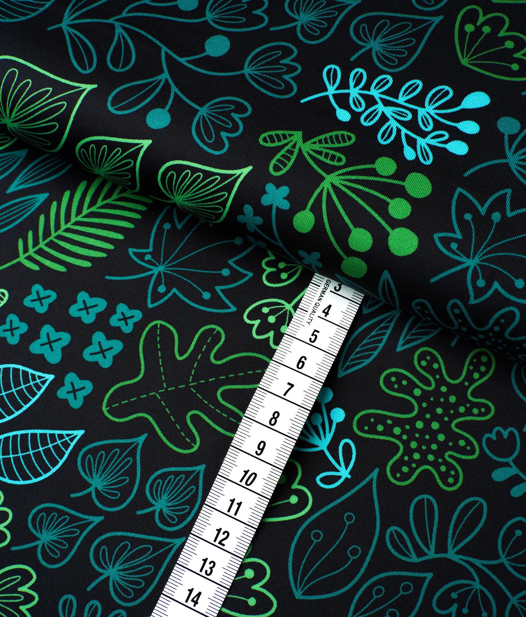 albstoffe-performance-leaves-t-rkis-active-wear-funktionsstoff-meterware image 2