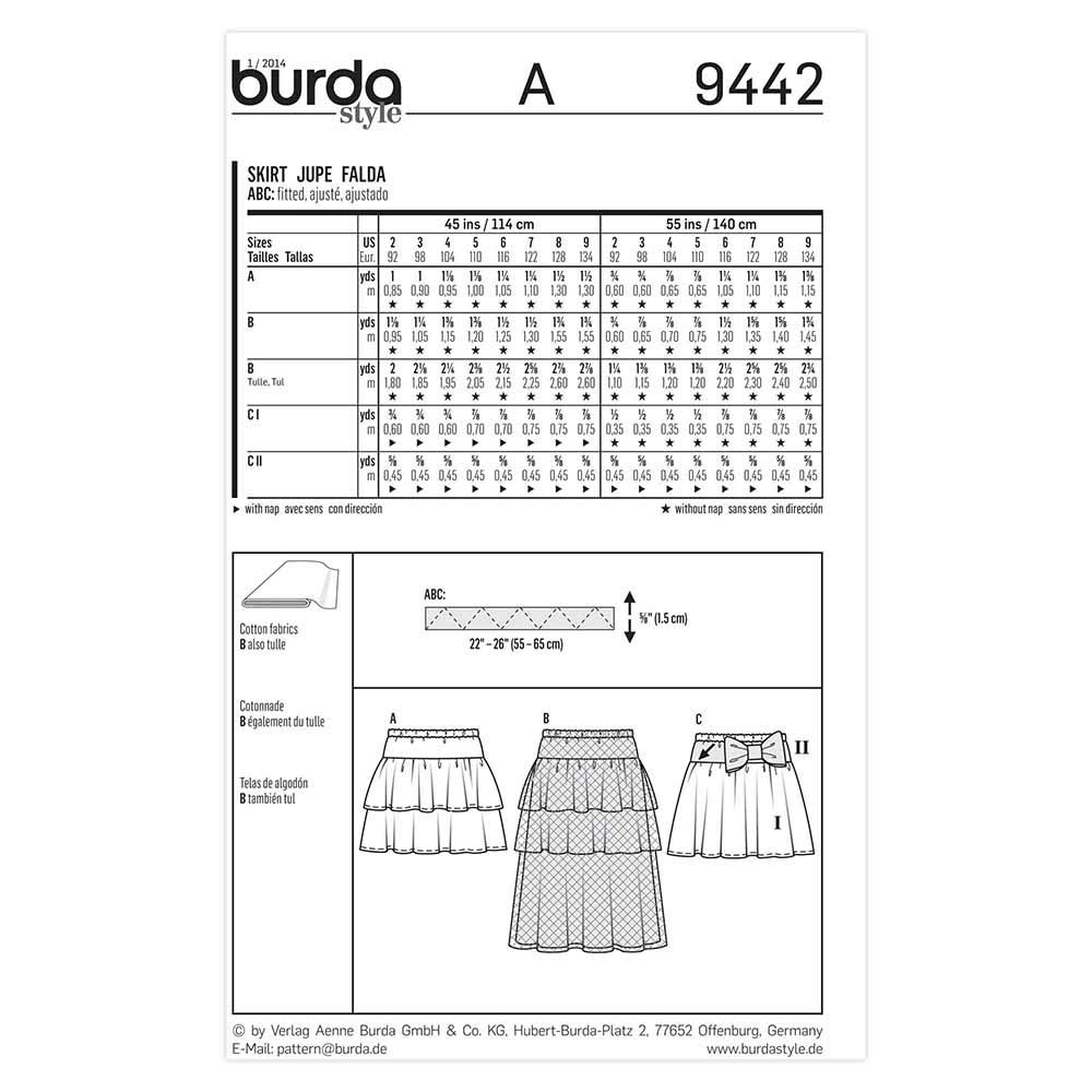 burda-style-schnittmuster-9442-m-dchen-rock-und-stufenrock-gr-98-104 image 2