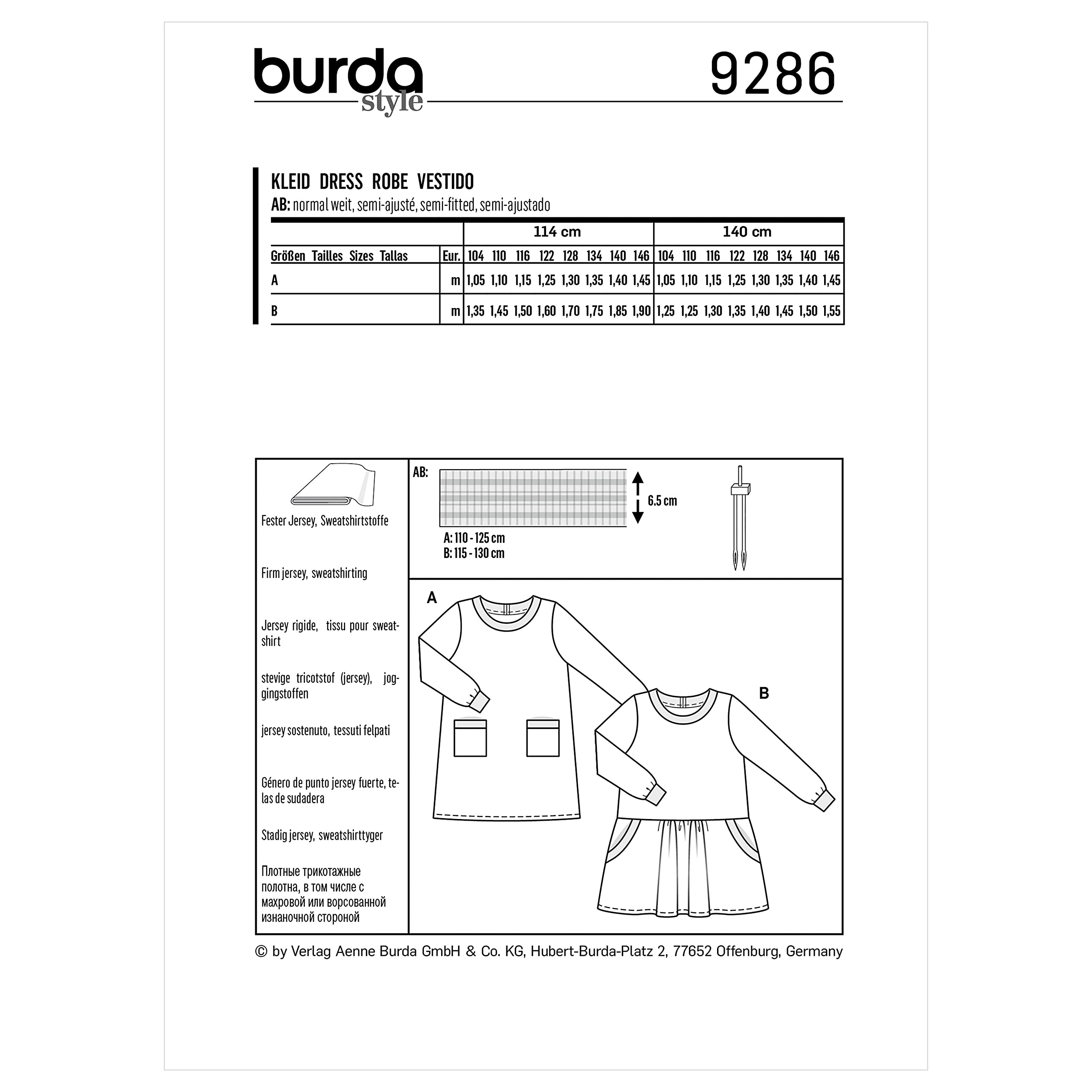 burda-style-9286-schnittmuster-m-dchen-kleider-mit-taschen image 2