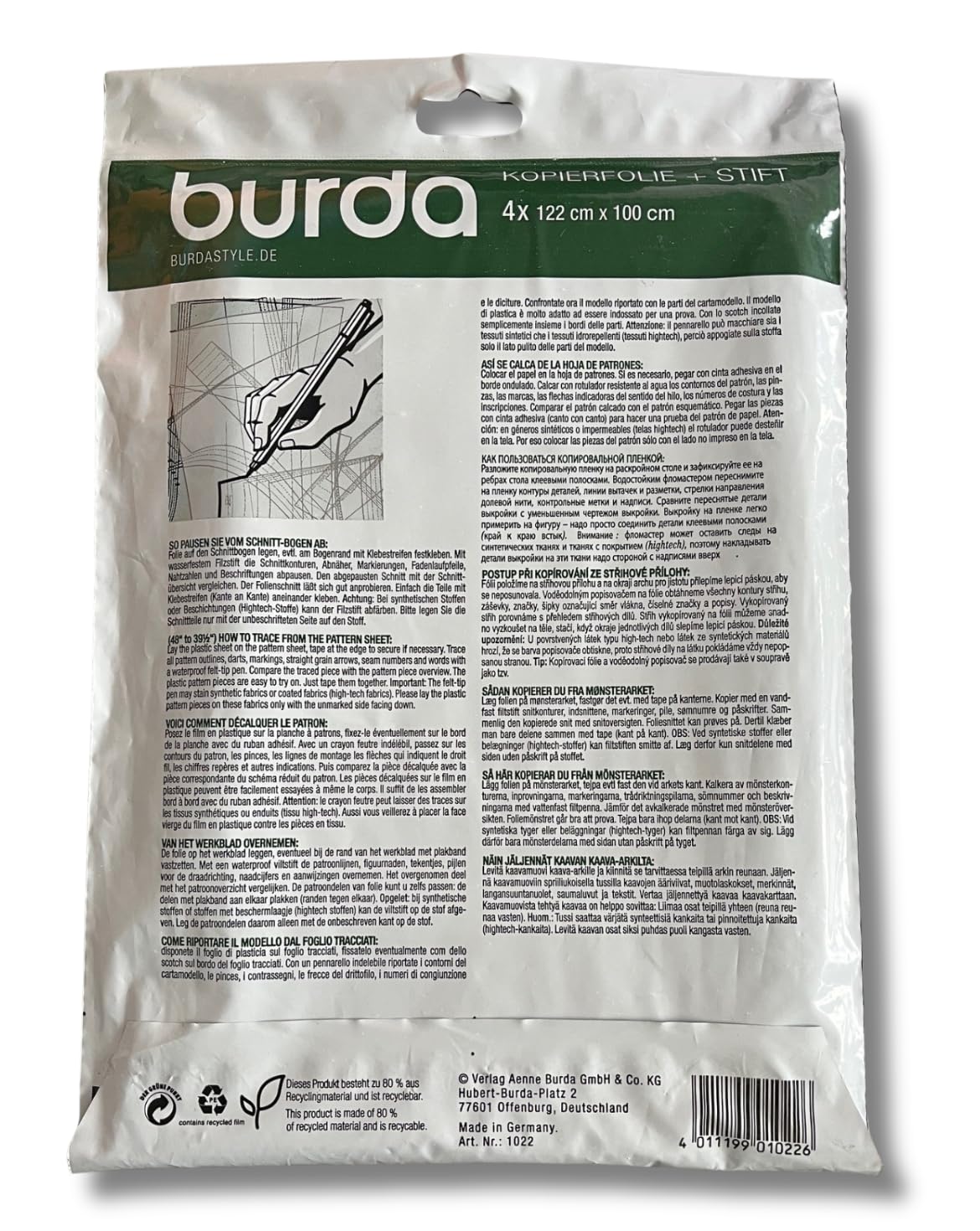burda-style-kopierset-kopierfolie-stift-4x-122-x-100-cm image 2