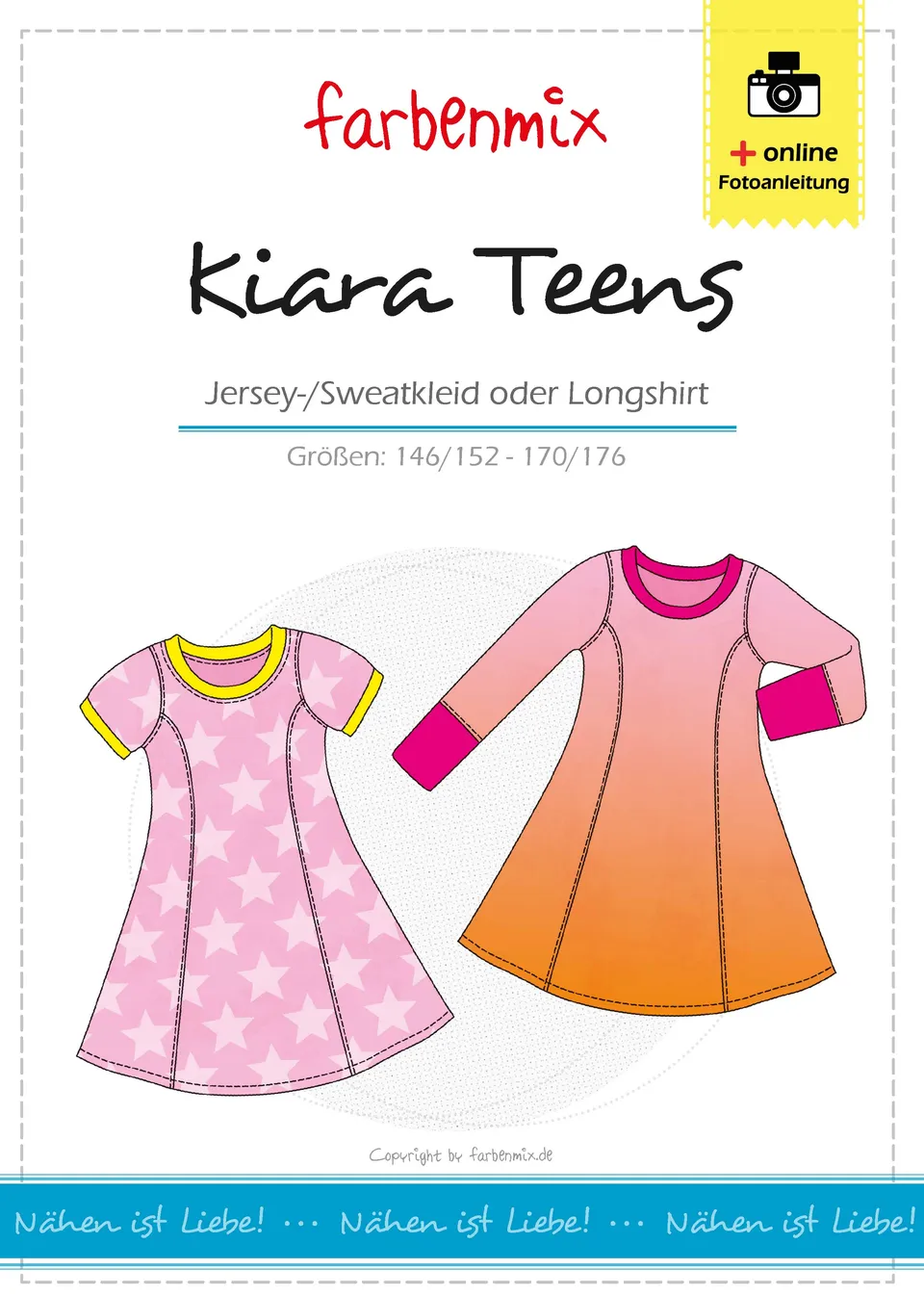 farbenmix-kiara-teens-jerseykleid-schnittmuster-gr-146-152-170-176 image 1