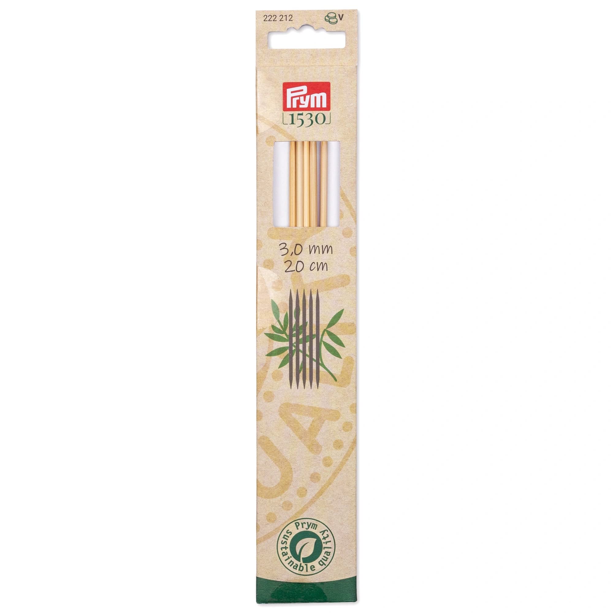 prym-1530-strumpfstricknadeln-20-cm-3-0-mm-bambus image 1