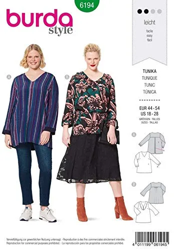 burda-style-6194-tunika-damen-gr-44-54-papierschnittmuster-level-2 image 1