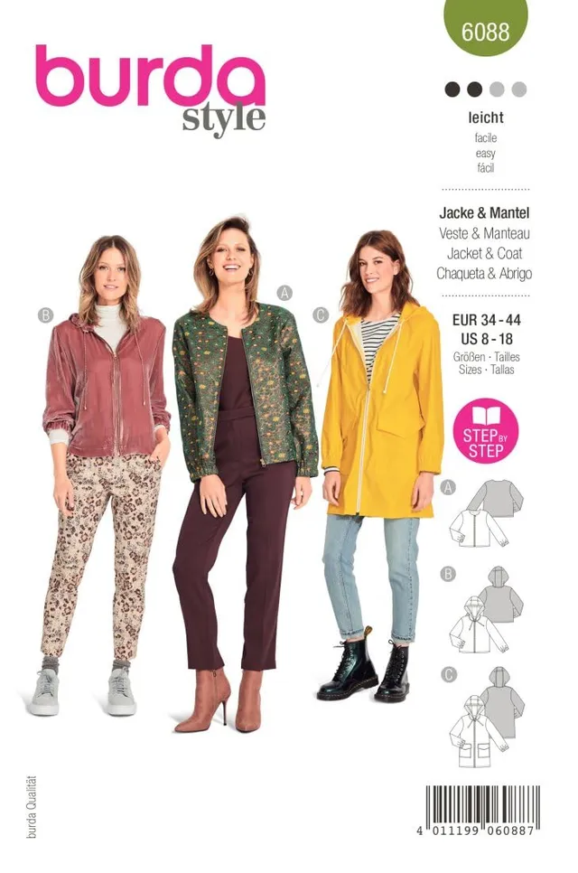 burda-style-6088-schnittmuster-jackenvariationen-blouson-damen-gr-34-44-n-hlevel image 1