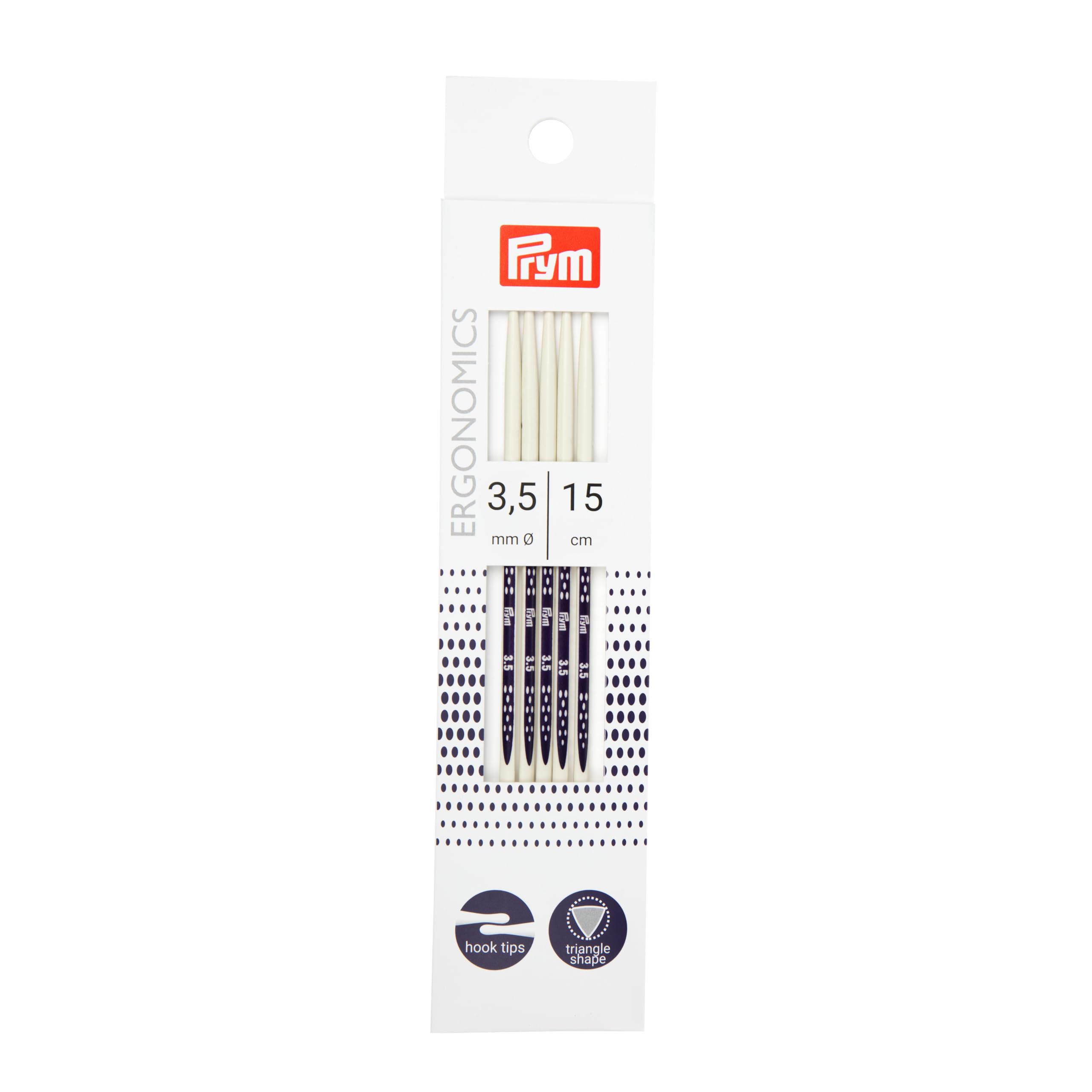 prym-194153-ergonomics-strumpfstricknadeln-15-cm-3-50-mm-alabasterwei image 1