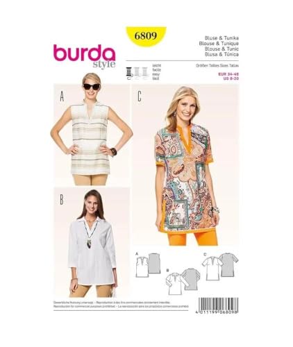 burda-style-6809-schnittmuster-damen-bluse-tunika-gr-34-46 image 4