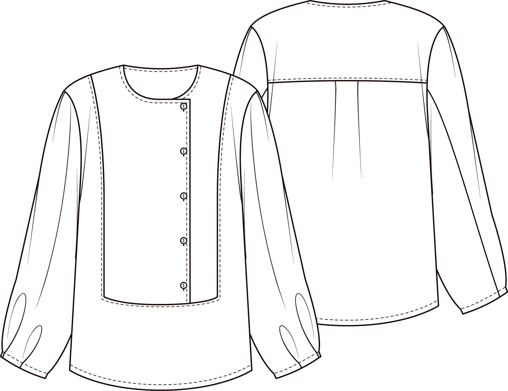 schnittmuster-berlin-bluse-aarhus-damen-oversize-bluse-kragenlos image 2