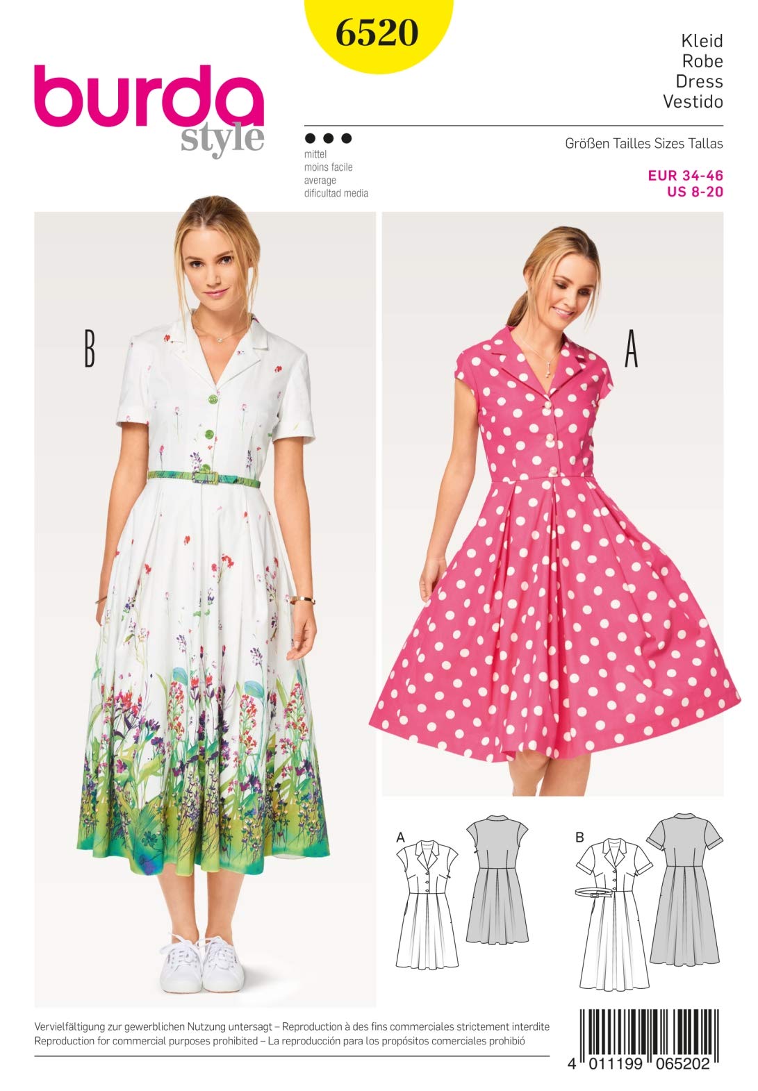 burda-style-schnittmuster-6520-damen-hemdblusenkleid-und-faltenrock-gr-34-46 image 2